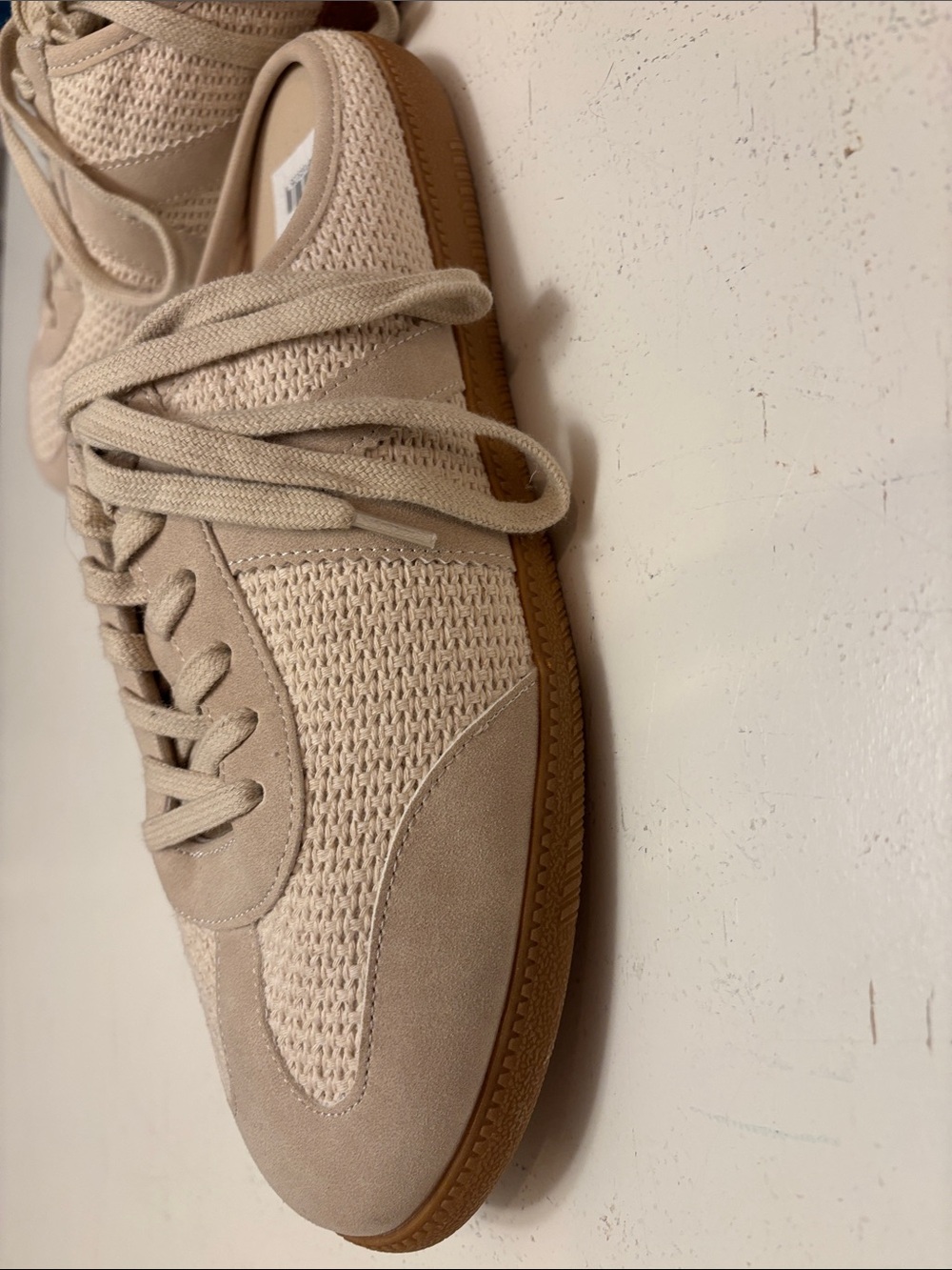 MIA Beige Knit & Suede Mule Sneakers - Picture 3 of 4